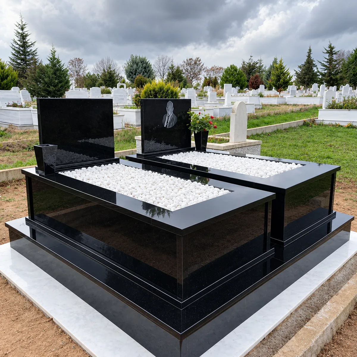 Siyah Granit Mezar 16
